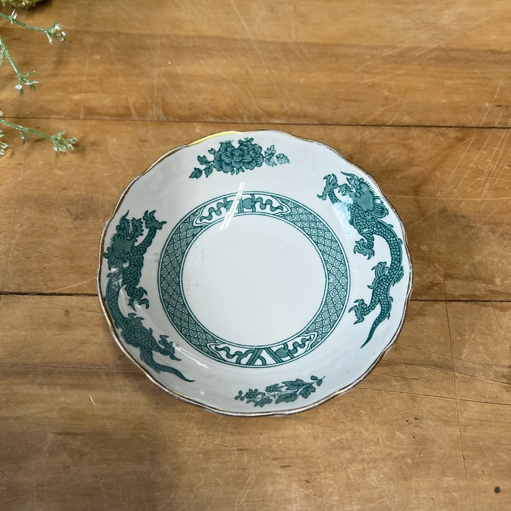 Vintage Booths green dragon saucer England replacement